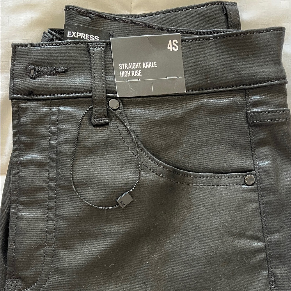 Express Black Straight Ankle High-Rise Pants